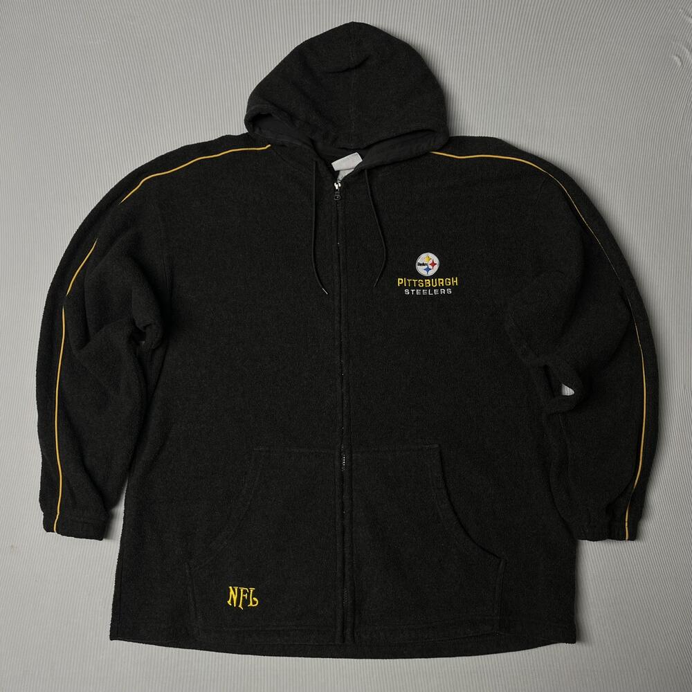 Pittsburgh Steelers Sweatshirt Mens Black NFL Football Zip Hoodie NFL Fleece
